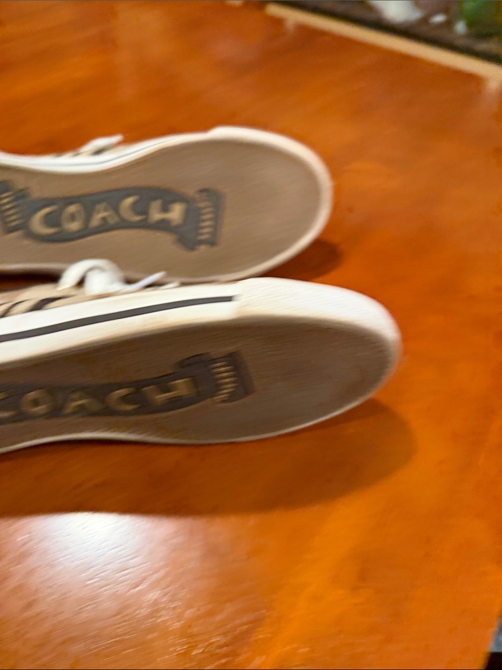 Coach Signature Canvas Low-Top Sneakers in Brown and White - Picture 3 of 6
